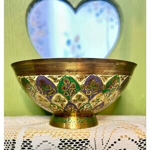 Brass Hand Painted Bowl (Glows)